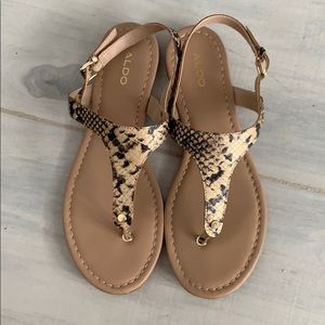 Aldo snakeskin style flat sandals